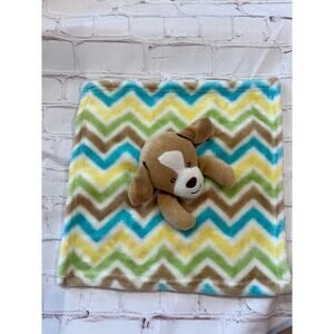 Little Miracles Baby Lovey Brown Puppy Chevron Yellow Green Costco